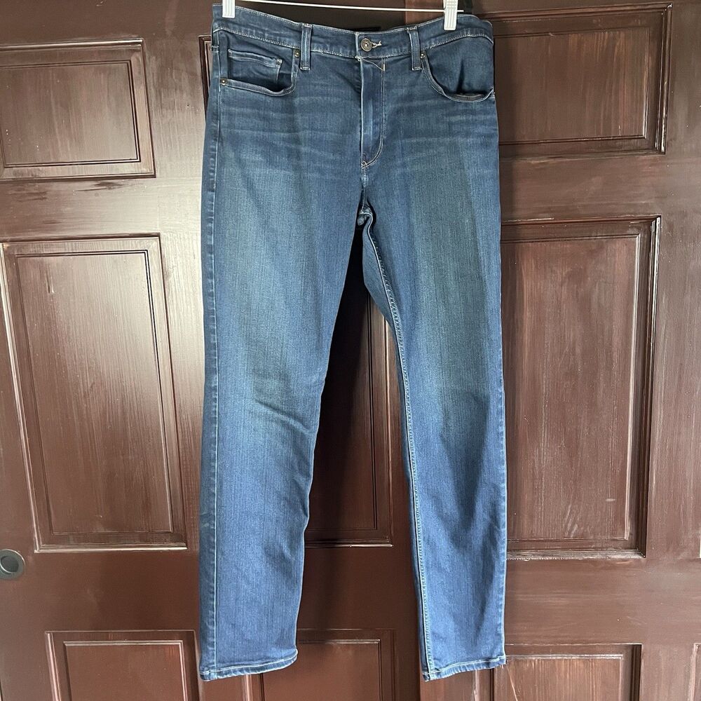 Paige Mens Lennox Slim Fit Dark Wash Indigo Stretch 36 x 33